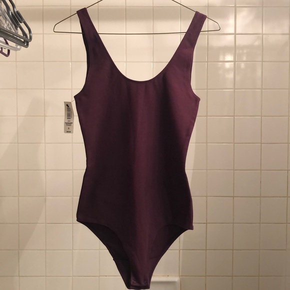 Wilfred Tops - Maroon Basic Bodysuit from Aritzia